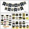 Nueva fiesta de graduación transfronteriza, felicitaciones, decoración, accesorios, bandera para ceremonia de graduación, adornos de panal