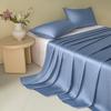 Lençol de Cama 100% Lyocell Tencel Peça Única Roupa de Cama Seda Gelo Lençol de Cor Sólida Única Verão Dormitório Estudantil 3