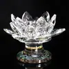 Portavelas de Loto de Cristal de Colores, Artículos de Ofrenda para el Buda, Altar Doméstico, Portavelas Estilo Chino, Adorno de Portavelas de Loto de Cristal