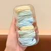Elásticos de Borracha Universais em Caixa para Crianças e Adultos, Prendedores de Cabelo Coloridos Macaron para Rabo de Cavalo Alto, Alta Elasticidade, Não Puxam o Cabelo, Argolas de Cabelo