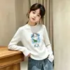 Camiseta Térmica de Forro Polar para Niñas Otoño Invierno Manga Larga Cuello Redondo Ropa Interior Casual Súper Bonita Tendencia para Niñas