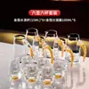 Dispensador de licor para el hogar con alto valor estético, vaso de chupito de vidrio con lámina de oro, cristalería creativa, taza de un solo trago de lujo ligero, taza de bala