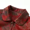 Nuevo Cárdigan Retro de Solapa para Primavera y Otoño, Top Grueso para Mujeres de Mediana Edad y Mayores, Chaqueta Holgada Estampada de Longitud Media