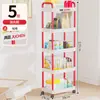 Estantería de Almacenamiento Carrito de Baño Cocina Baño Dormitorio Estantería de Almacenamiento Multicapa Móvil de Pie