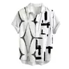 Nova Camisa Havaiana de Verão Mais Vendida para Homens, Estampa Digital 3D, Manga Curta, Lapela, Top Casual