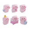 Novas Figurinhas Fofas de Porco para Banho Artesanato de Resina DIY Enfeites de Mesa Carro Acessórios de Sacola Surpresa