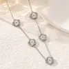 Juego de Collar, Pulsera y Aretes de Flor de Cinco Hojas de la Suerte en Acero de Titanio de 13 mm, Sin Desvanecimiento, para Mujer, Joyería Floral Popular Transfronteriza