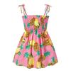 Vestidos de Verão Europeus e Americanos para Bebês, Vestidos da Moda para Crianças Pequenas, Vestidos de Alça Estilosos para Meninas Finas, Vestidos Florais Infantis