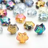 Nuevas Cuentas Sueltas de Vidrio de Zorro Electrochapado de 12 mm Accesorios de Material para Joyería Hecha a Mano DIY Cadena de Teléfono Estilo Iridiscente