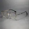 Marco de Gafas de Moda con Forma de Ojo de Gato Delgado para Adelgazar, Espejo Plano, Diseño Exquisito Diario Transfronterizo, Marco de Gafas Decorativo F6045