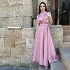 Comercio Exterior Vestido de Moda Nueva Primavera 2024 para Mujer Sin Mangas Cuello Alto Ajustado con Falda Larga Acampanada con Artesanía Mercerizada para Mujeres Modernas