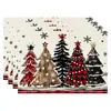 Manteles individuales navideños más vendidos transfronterizos, nueva serie de muñeco de nieve y renos, tapetes resistentes al calor, lino Amazon