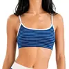 Bikini de dos piezas transfronterizo europeo y americano, estilo deportivo con parte inferior de corte recto, diseño de rayas de alta gama, adecuado para surf en la playa, con almohadillas en el pecho