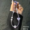 Corrente de Celular Estrela Coração de Luxo Chaveiro Curto Pingente Cordão para Celular Decoração de Pingente de Bolsa Anti-Perda
