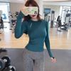 Meixi Outono e Inverno Fitness Manga Longa Ajustada Roupa de Yoga Tops Esportivos Corrida Camisetas de Secagem Rápida Modeladoras Secagem Rápida e Respiráveis