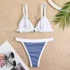 Biquíni europeu e americano 2023 novo maiô de duas peças moda praia feminina sexy alças finas costas nuas fabricantes atacado