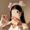 Diadema de Peluche con Estampado de Leopardo Rosa y Lazo de Gato para Mujer, Diadema Linda Versátil para Lavarse la Cara, Pasador para Mujer con Corona Alta