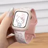 Adecuado para Applewatch10 Correa de Apple Watch S11 Bicolor Grabada S10 Caddy Gato Kitty Correa de Silicona