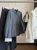 Gabardina Chaqueta de Doble Botón con Cuello Alto Estilo Coreano para Mujer, Nueva Llegada de Otoño, Holgada, Versátil, Adelgazante, Casual, Chaqueta Superior con Temperamento
