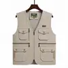 Colete casual de novo estilo para homens de meia-idade, adequado para primavera e outono, respirável e adequado para pesca, esportes ao ar livre e montanhismo