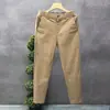 Pantalones Casuales Simples para Hombre Verano Modernos Delgados de Algodón Pequeños Rectos Pantalones de Negocios para Hombre de Nueve Puntos Nuevo