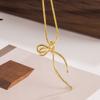 Colar de Laço Estilo Ins Colar Doce Exquisito Delicado Moda Colar Design Nicho Luxo Leve Corrente Osso de Cobra