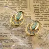 Brincos Personalizados Banhados a Ouro Real Estilo Europeu e Americano Ins Luxo Acessível Brincos de Zircônia Exquisitos Nicho de Alto Padrão