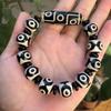 Pulsera de cuentas de nueve ojos envejecida con alto aceite pulpa vieja pulsera de cuentas de múltiples tesoros pulsera de ágata de cuentas de tres ojos al por mayor