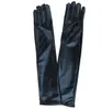 Luvas Femininas Extralongas de Couro Envernizado Sexy Elásticas 50cm Transfronteiriças Fantasia de Ópera Cosplay Luvas Escuras