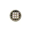 Estilo Retro Chanel Botón de metal perlado cárdigan suéter para mujer abrigo de flor gruesa abrigo traje botón decorativo venta al por mayor