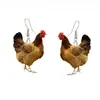 Deseo aretes de animales de simulación creativa transfronterizos personalidad divertido impresión acrílica gallina aretes simples mujer caricatura