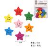 Fichas de Madeira Estampadas com Carinha Sorridente de Estrela de Cinco Pontas DIY Infantil Joias Contas de Madeira Contas de Fio Coleira para Animais Palitos de Frutas Pingentes Feitos à Mão