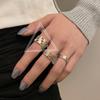 Moda Europea y Americana Abanico Elegante Tendencia Nuevo Anillo Dorado Creativo Versátil Popular en Internet Blogger con Accesorios de Anillo