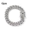 Gu Meng novo bracelete de liga 12mm hip-hop transfronteiriço pulseira corrente cubana de diamante personalidade moda masculina atacado
