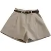 Shorts casuales para mujer, nueva colección primavera 2026, estilo coreano, modernos, retro, sencillos, de cintura alta, línea A, pantalones de pierna ancha