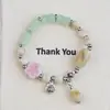 Pulsera de Cerámica de Jingdezhen, Regalo de Estilo Chino Tradicional, Tejida a Mano, Fresca y Versátil para Niñas, Nueva Pulsera de Hilo de Cerámica Estilo Chino