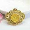 Colgante de Ámbar Natural Guan Yu Flor de Ámbar Dorado Collar de Prosperidad para Mujeres Venta al por Mayor de Fábrica Dropshipping S3122706