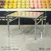 Mesa Plegable de Acero Inoxidable, Mesa Portátil para Puesto Comercial, Mesa con Estante, Mesa para Empacar en Casa, Mesa Gruesa para Comedor de Mercado Nocturno