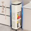 Almacenamiento de Residuos de Cocina Transfronterizo Estante de Almacenamiento Integrado Hogareño Alto Doble Capa Gran Capacidad Cubo de Basura Móvil sin Dobleces