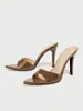 Sandalias de tacón alto para mujer, Mocasines de punta fina con tacón de gatito, Zapatos de fiesta para discoteca de primavera y verano, Zapatos marrones chocolate para mujer, Tacones de aguja de moda