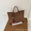 Estilo Coreano Sencillo Retro Textura Tejida Textura Mate Bolso Tote para Mujer Gran Capacidad Versátil para Viajes Diarios Bolso de Hombro Único Bolso Casual