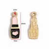 Accesorios de Joyería de Aleación para Hacer Manualidades con Forma de Gota de Aceite Bolsita de Maquillaje para Niñas Accesorios de Tacones Altos Pulsera Pendientes Colgante W507