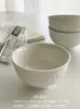 Alta Calidad Original Francés Lujo Accesible Relieve Romano Cerámica Blanca Hogar Restaurante Tazón para Sopa Tazón para Arroz