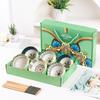 Juego de Cuencos Florales Acuarela Cerámica Plato Tazón de Arroz Vajilla Transfronteriza Caja de Regalo Estilo Ins Corazón de Niña