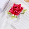 Amazon Transfronterizo Nuevo Estilo Flor de Muñeca Rosa Corsage para Damas de Honor y Hermanas Decoración de Grupo Flor de Muñeca Floral Corsage