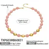 Collar de acero inoxidable con cuentas ovaladas multicolor transfronterizo europeo y americano, pulsera de cadena para clavícula de mujer de nicho de lujo ligero
