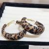 Brincos Redondos Geométricos Personalizados com Estampa de Leopardo Nicho Elegante Acessível Luxo High-End Modernos Brincos Exquisitos Modernos para Mulheres