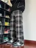 Pantalones de Lana a Cuadros Retro para Niños en Otoño e Invierno Forrados de Polar y Engrosados Nuevos 2025 Pantalones Americanos de Pierna Ancha Pantalones Casuales Sueltos