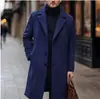 2026 Abrigo de Lana Casual para Hombre Estilo Coreano Ajuste Delgado Longitud Media Color Sólido Tejido de Lana Chaqueta Cortavientos
