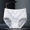 Calcinha de Renda Three Rabbit Beauty Feminina Cintura Média-alta Sexy Perspectiva Calcinhas Charmosas Algodão Virilha Confortável Respirável Tamanho Grande Mulheres